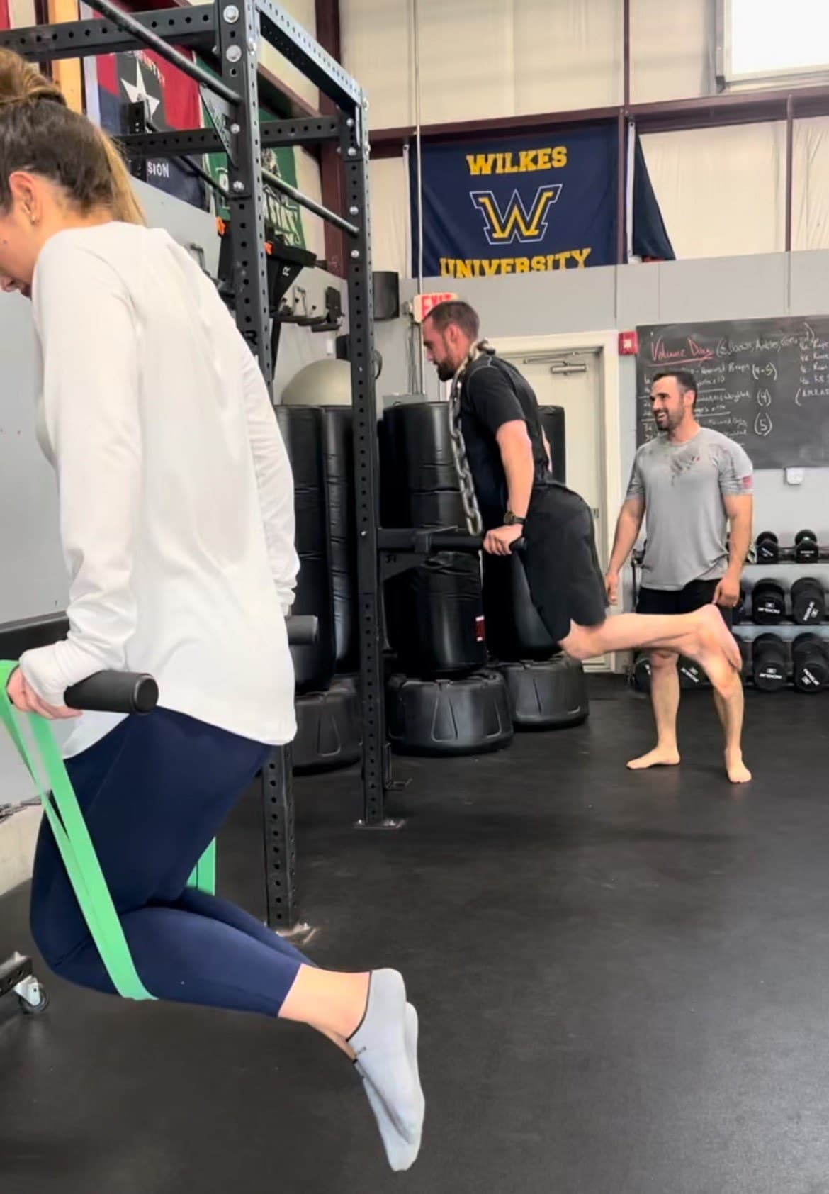 A member training on their own in the gym